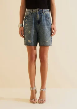 Bermuda Jeans Reta Índigo Azul