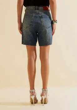 Bermuda Jeans Reta Índigo Azul