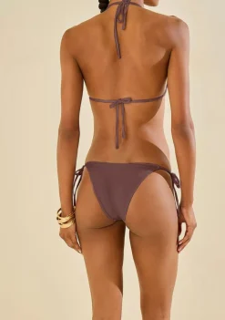 Biquini Cortininha Bojo Removivel Calcinha Rolete Amarrar Roxo