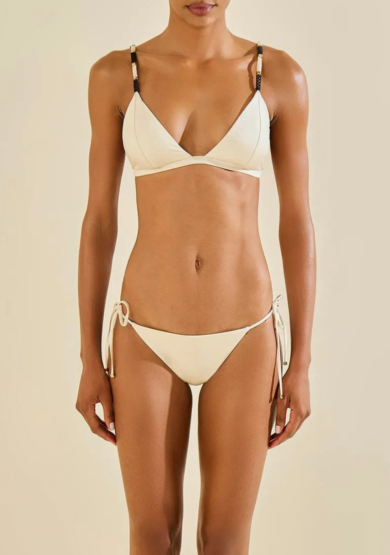Biquini Cortininha Entrelaço Off White