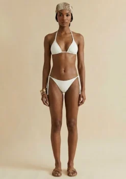 Biquíni Morena Rosa Cortininha Bojo Removível Calcinha Rolete Amarrar Off White