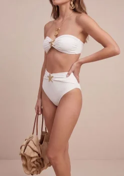 Biquíni Morena Rosa Tomara Que Caia Bojo Removível Calcinha Hot Pants Off White