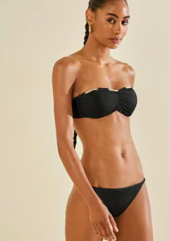 Biquíni Morena Rosa Tomara Que Caia Com Bojo Calcinha Regulagem Preto