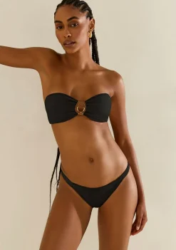 Biquíni Morena Rosa Tomara Que Caia Bojo Removível Calcinha Inteira Fina Preto