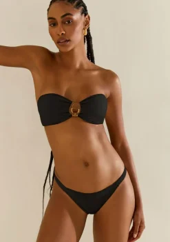 Biquíni Morena Rosa Tomara Que Caia Bojo Removível Calcinha Inteira Fina Preto