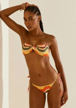 Biquíni Morena Rosa Tomara Que Caia Bojo Removível Calcinha Rolete Amarr Amarelo