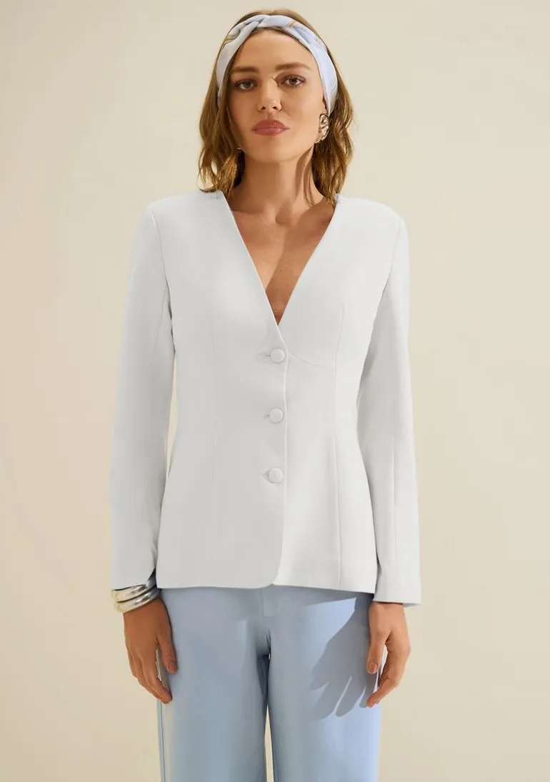 Blazer Ajustado Origem Off White