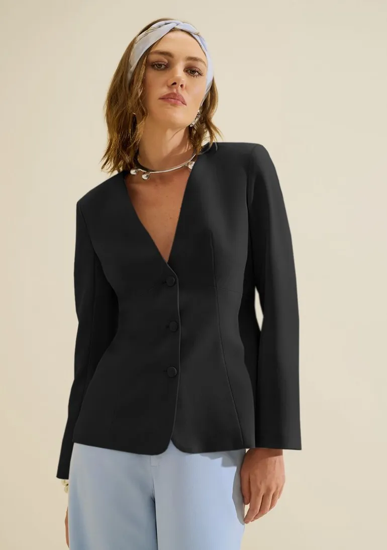 Blazer Ajustado Origem Preto