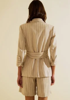 Blazer Manga Longa Cadência Bege Claro