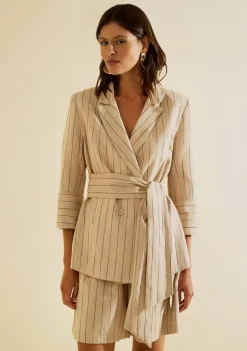 Blazer Manga Longa Cadência Bege Claro