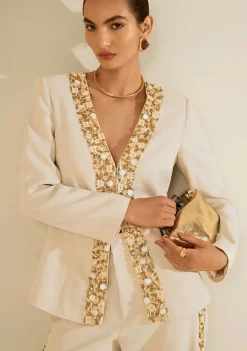 Blazer Manga Longa Heliodoro Bege
