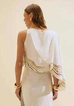 Blusa Capa Manga Longa Nereia Off White