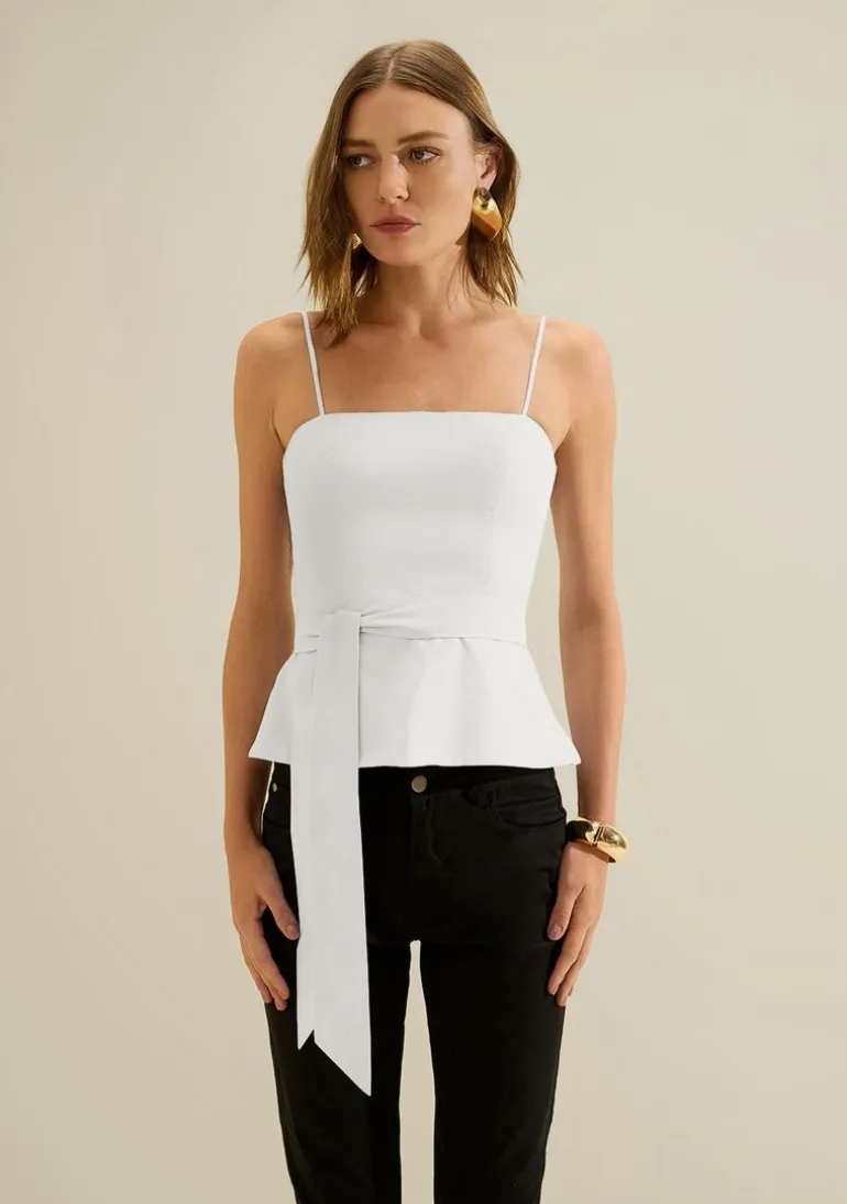 Blusa Decote Reto Aeris Off White