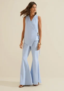 Blusa Decote V Origem Azul