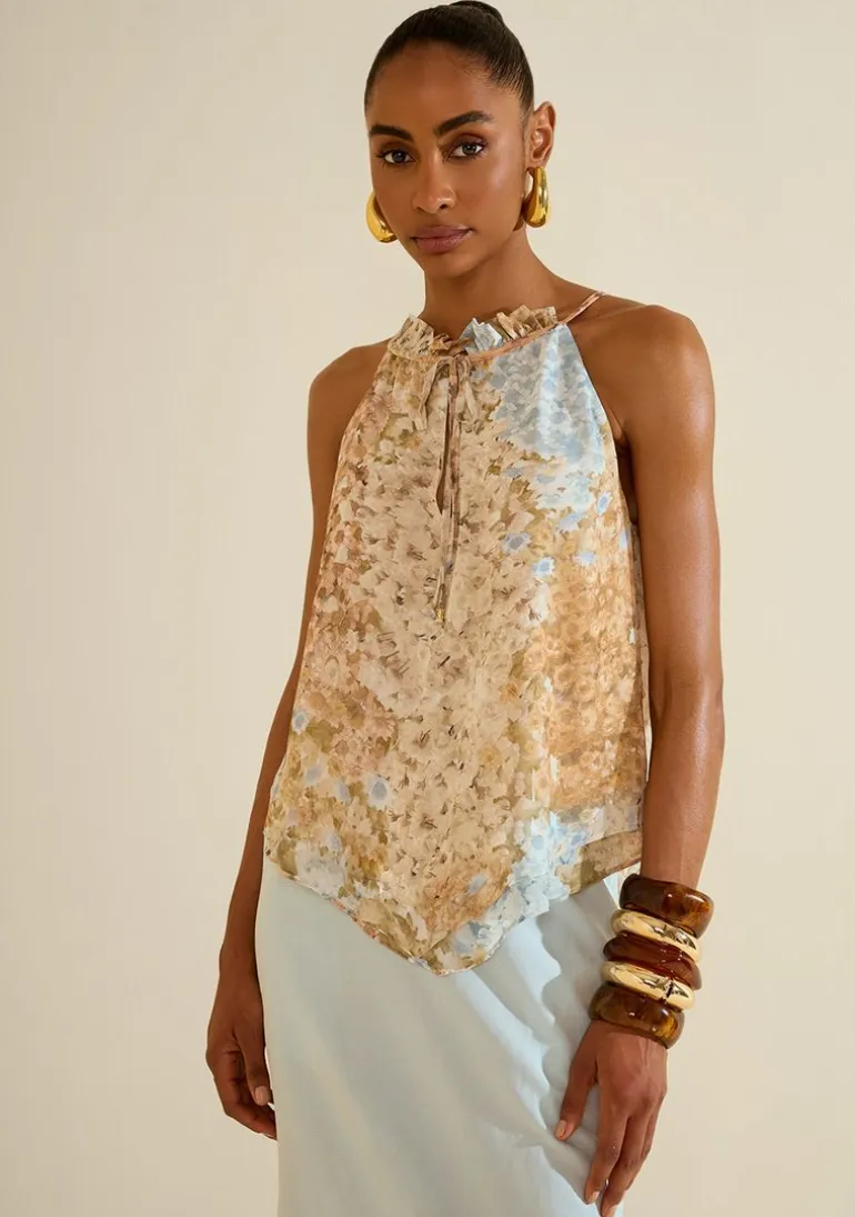 Blusa Gola Alta Florescer Azul