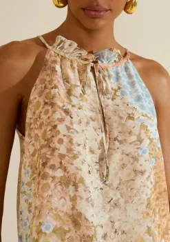Blusa Gola Alta Florescer Azul