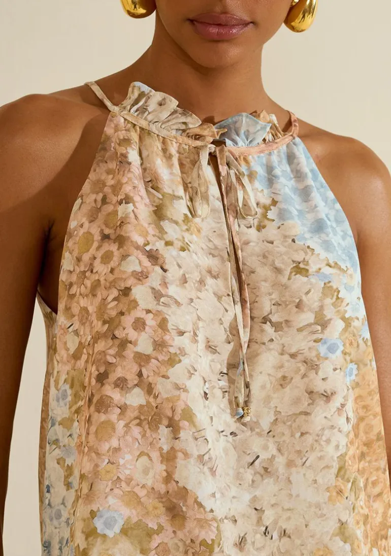 Blusa Gola Alta Florescer Azul