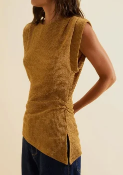 Blusa Manga Curta Favo Caramelo