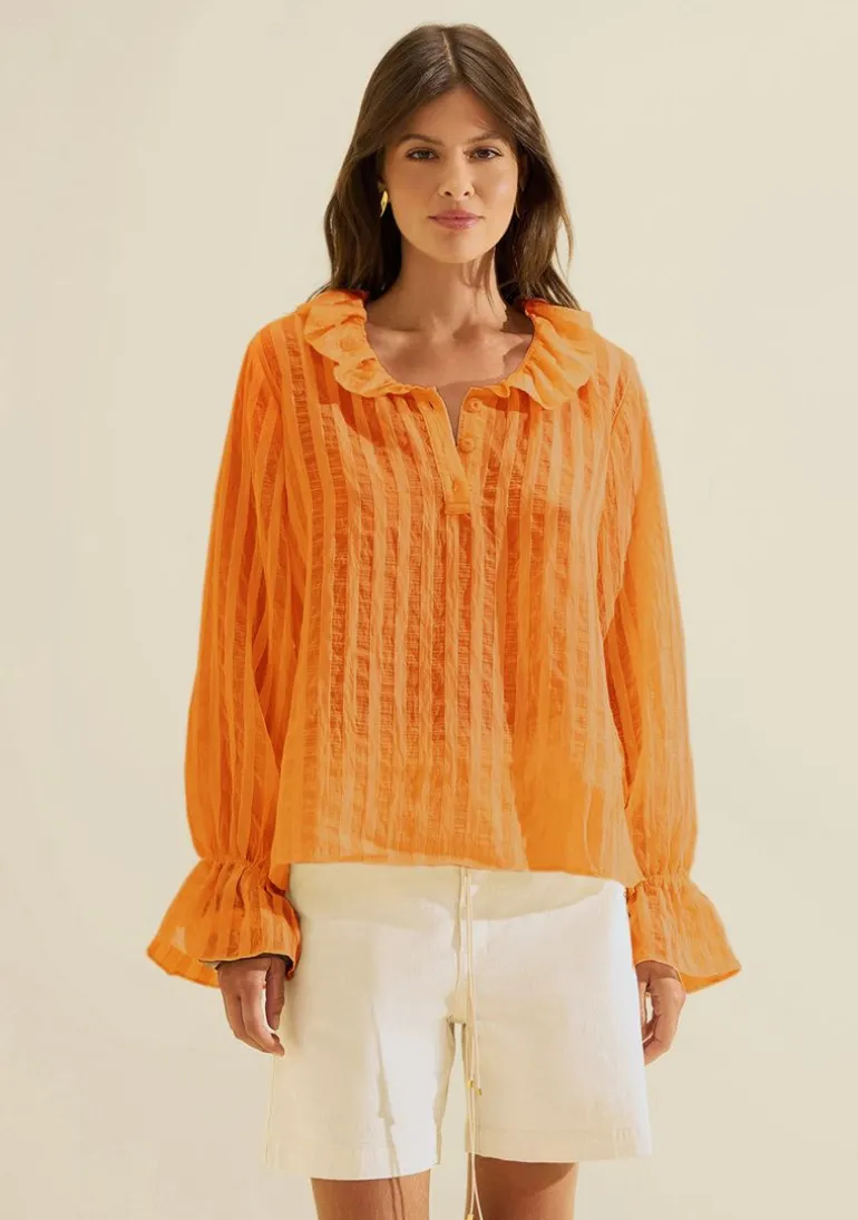 Blusa Manga Longa Lumina Laranja