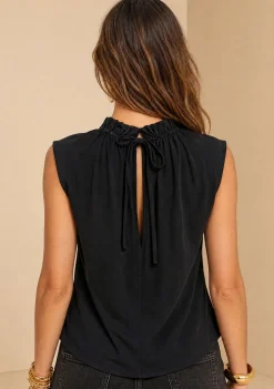 Blusa Morena Rosa Solta Decote V Manga Longa Padrão Preto