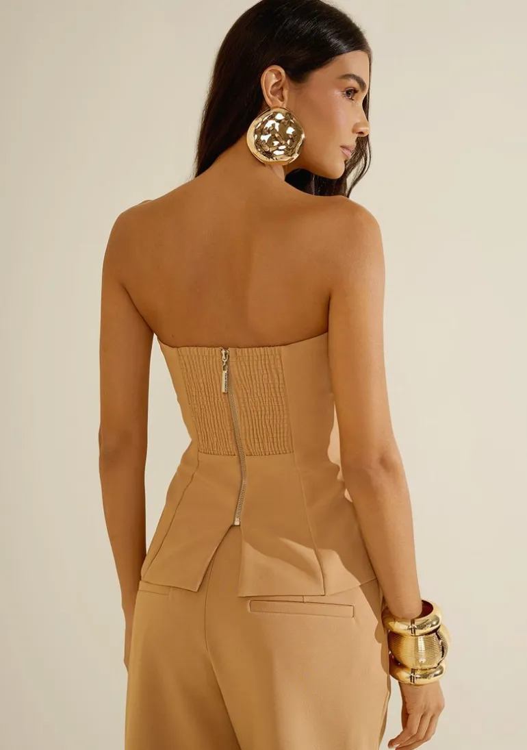 Blusa Tomara Que Caia Eclos Caramelo