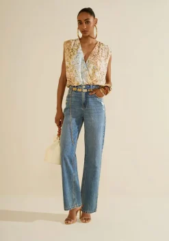 Blusa Transpassada Florescer Azul