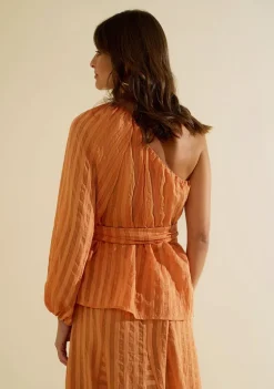 Blusa Um Ombro Só Lumina Laranja
