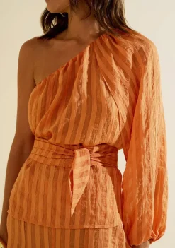 Blusa Um Ombro Só Lumina Laranja