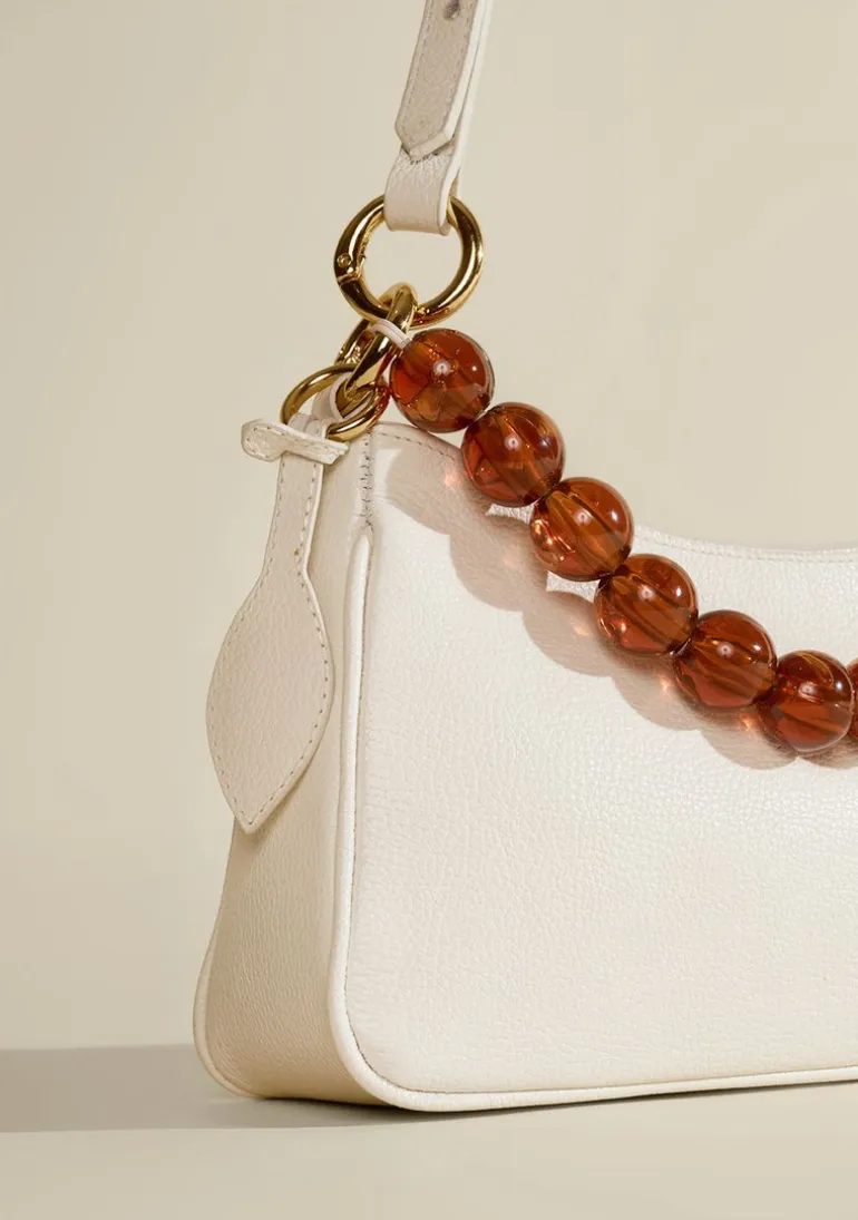 Bolsa Baguete Com Alça De Mão Off White