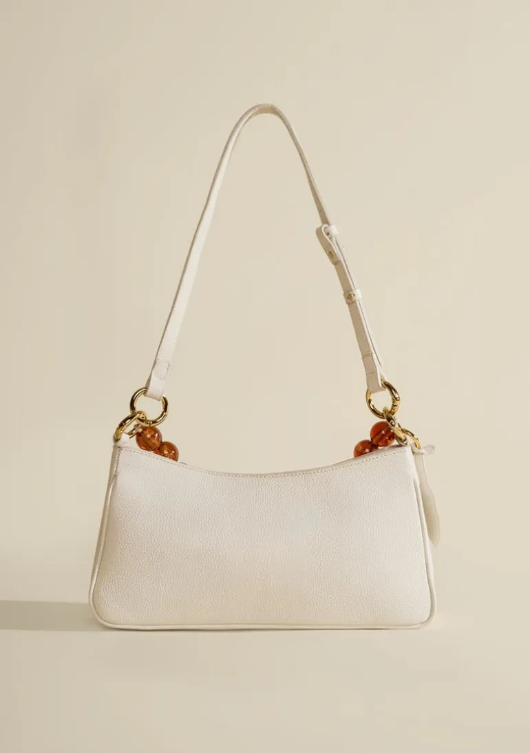 Bolsa Baguete Com Alça De Mão Off White