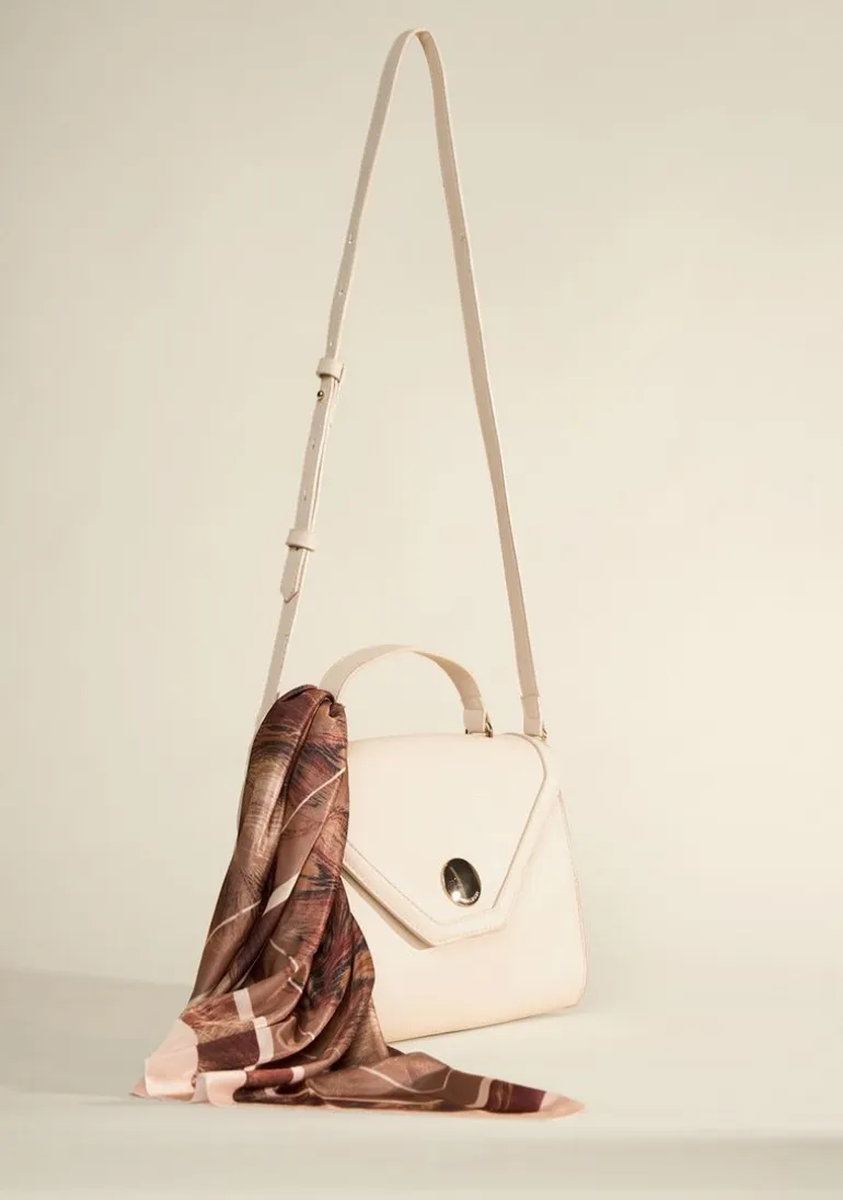 Bolsa Handbag Com Lenço Off White