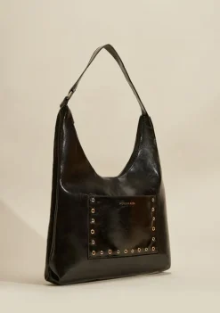 Bolsa Hobo Detalhe Tachas Preto