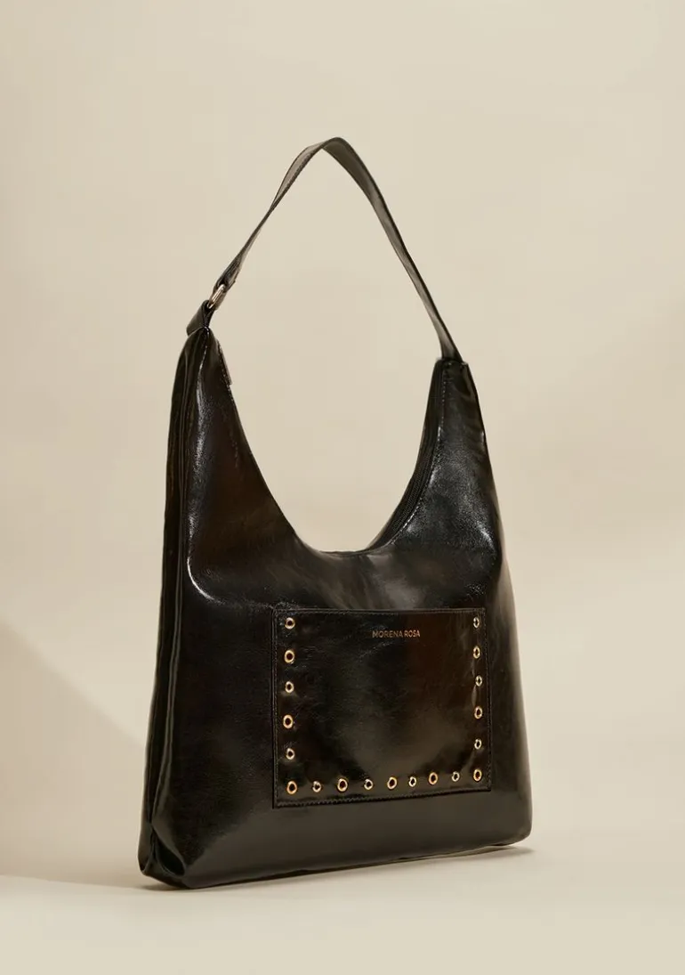Bolsa Hobo Detalhe Tachas Preto