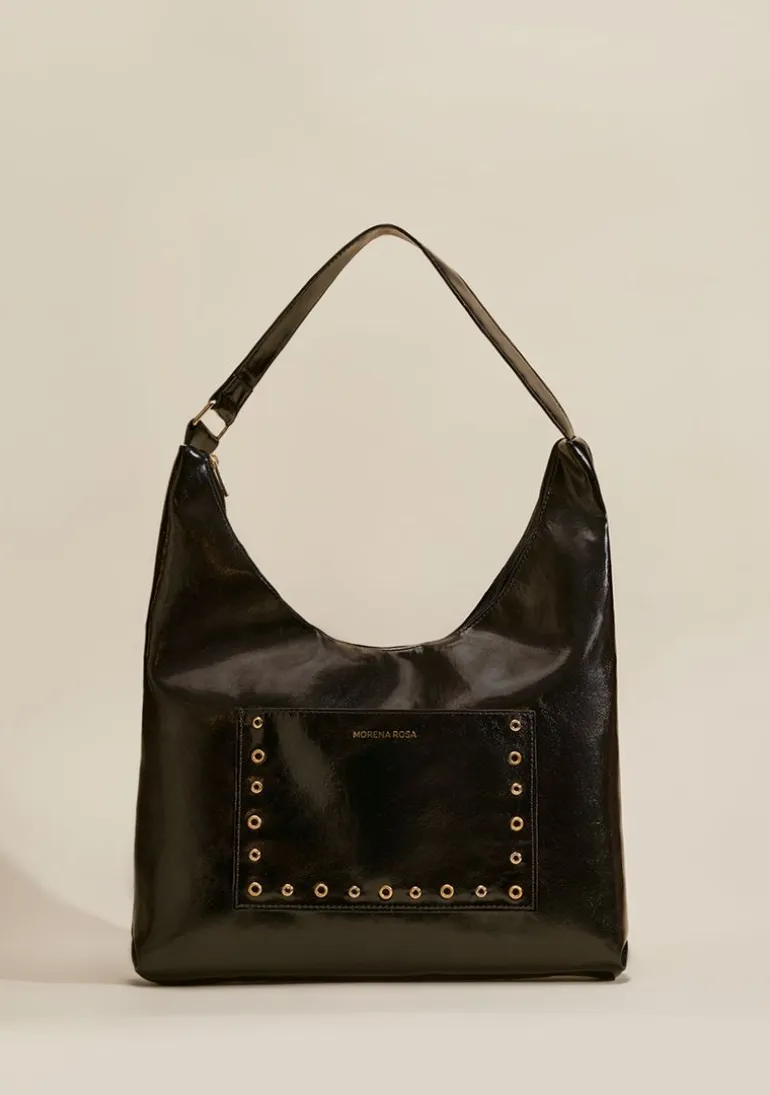 Bolsa Hobo Detalhe Tachas Preto