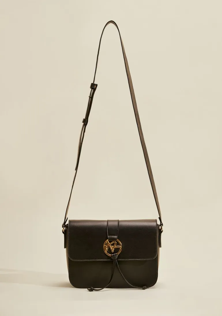 Bolsa Satchel Com Metal Preto