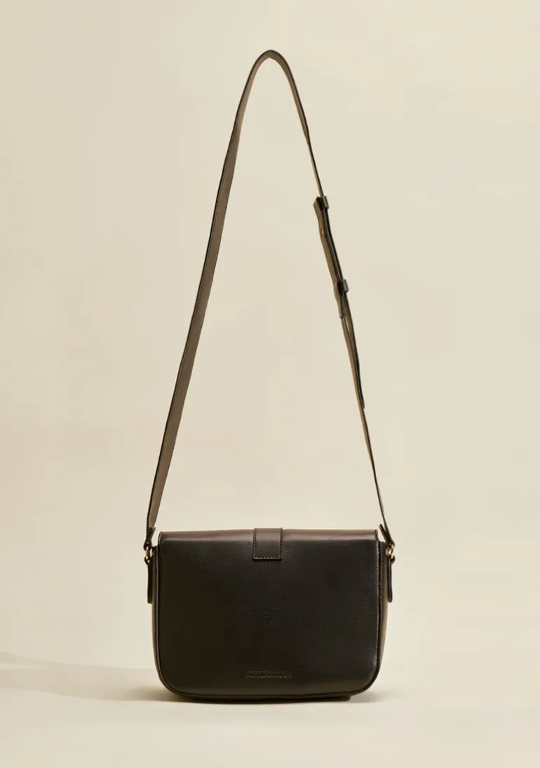 Bolsa Satchel Com Metal Preto
