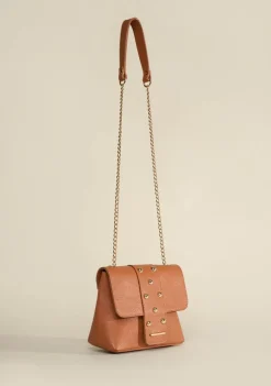 Bolsa Tiracolo Detalhe Tachas Caramelo