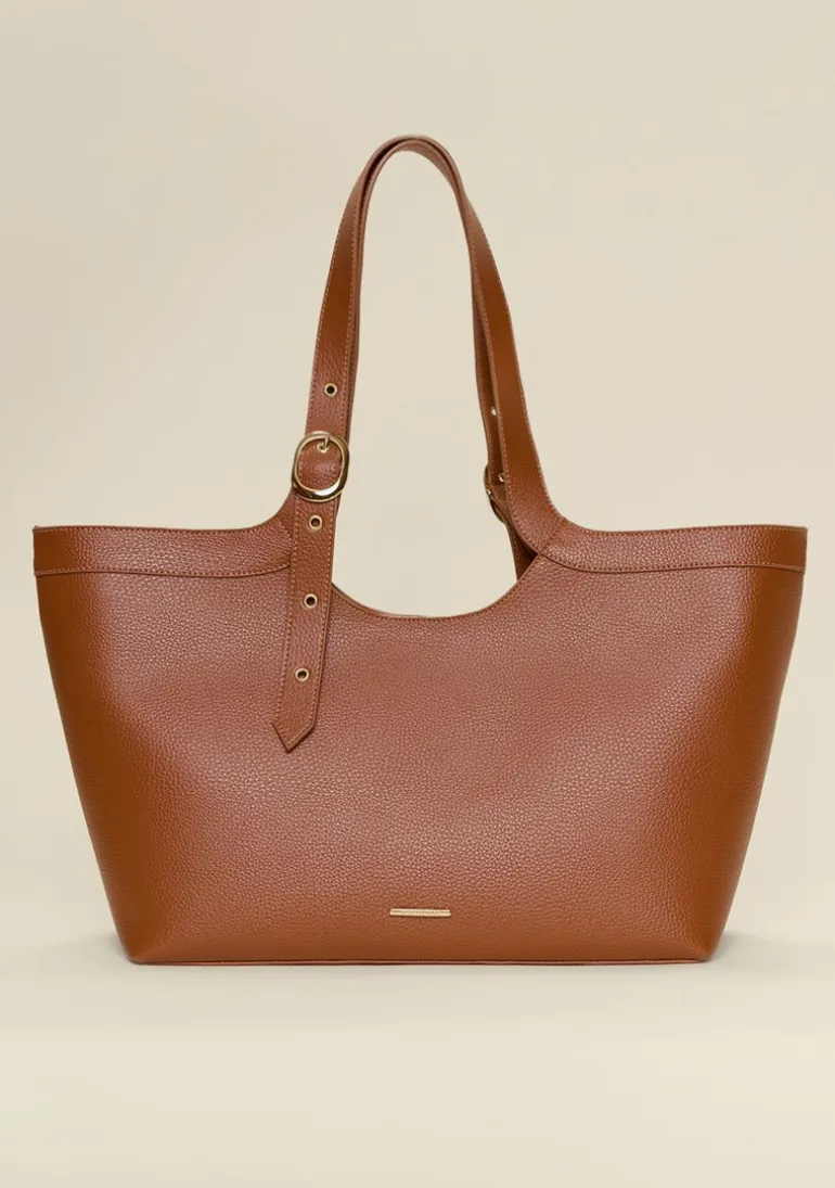Bolsa Tote Detalhe Fivela Caramelo