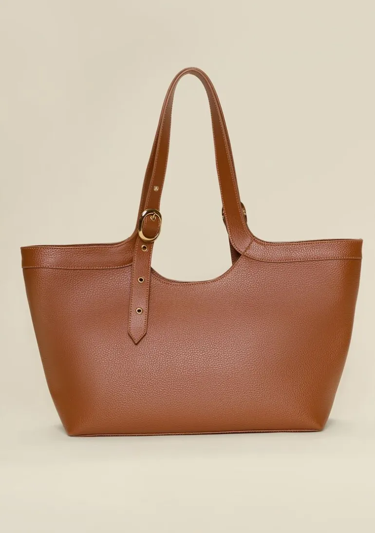 Bolsa Tote Detalhe Fivela Caramelo