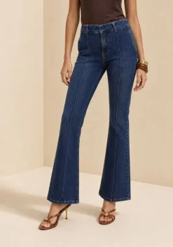 Calça Boot Cut Alta Azul