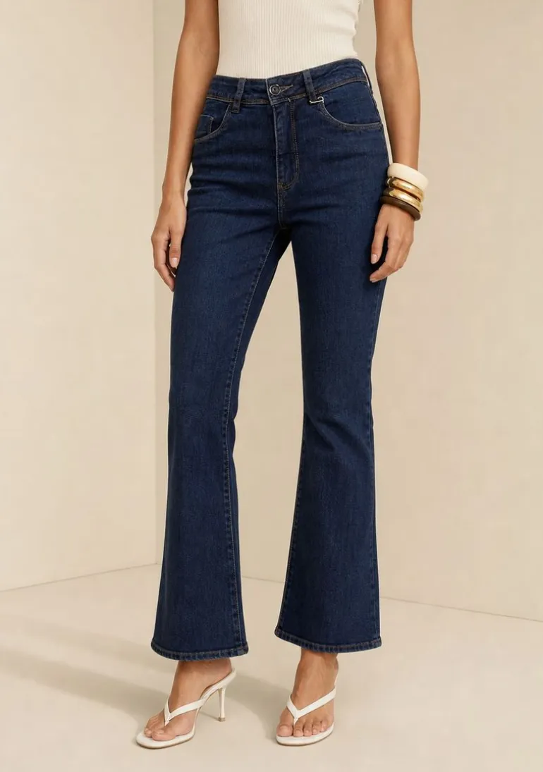 Calça Boot Cut Média Azul