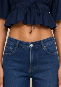 Calça Cigarrete Alta Azul