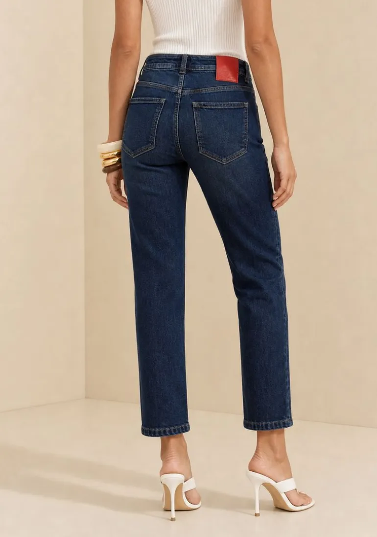 Calça Cigarrete Alta Azul