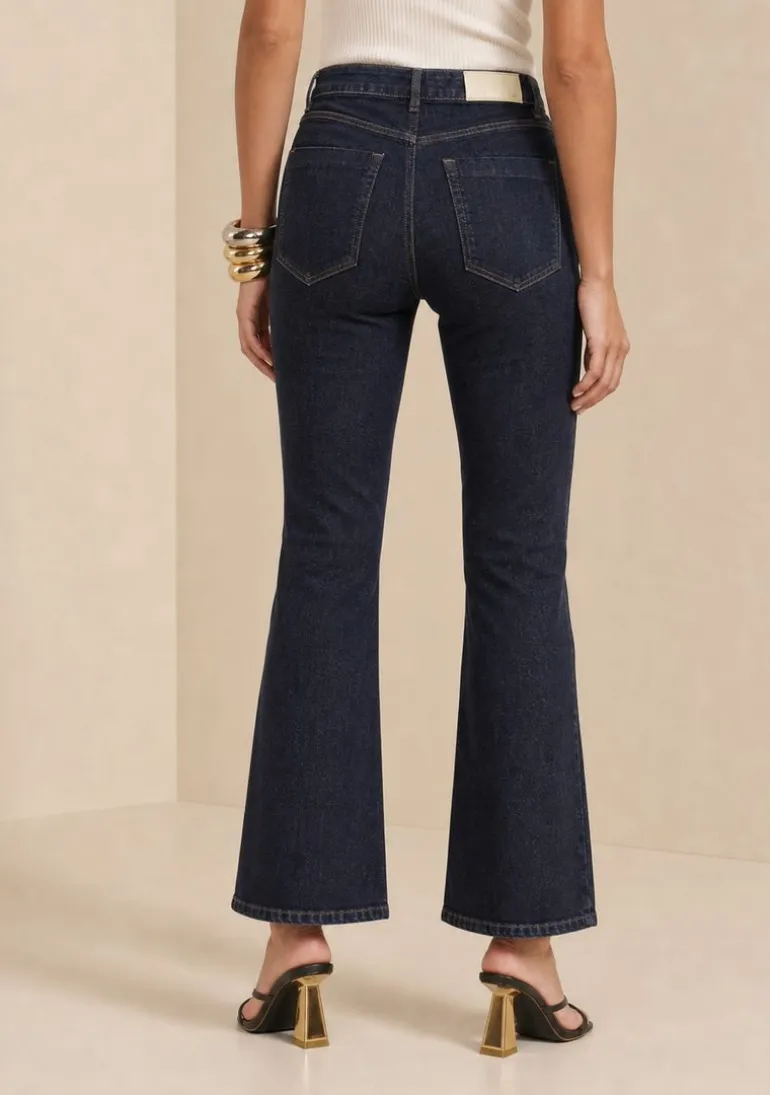 Calça Flare Alta Azul
