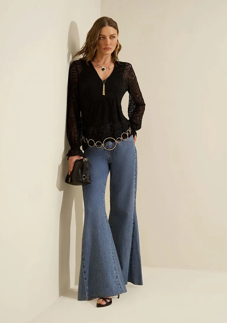Calça Flare Índigo Azul