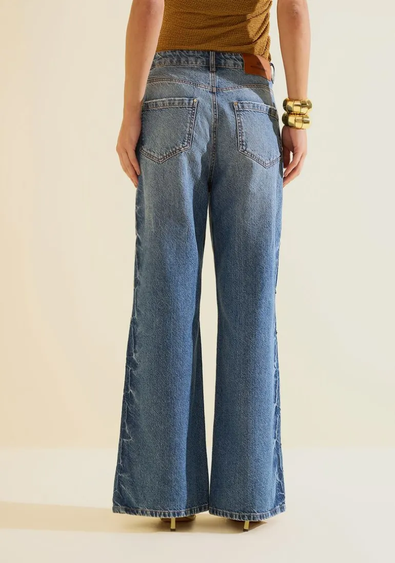Calça Jeans Wide Leg Índigo Azul