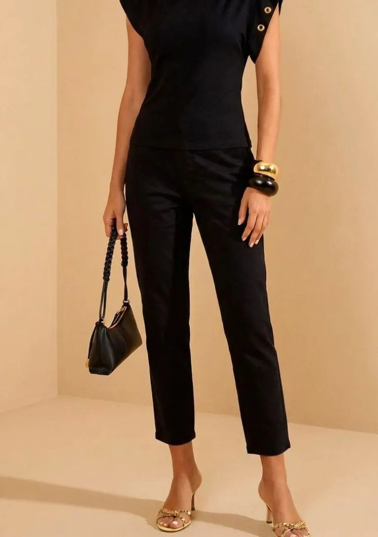 Calça Mom Alta Preto