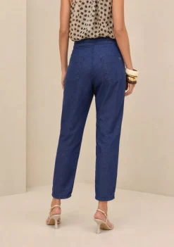 Calça Mom Média Azul