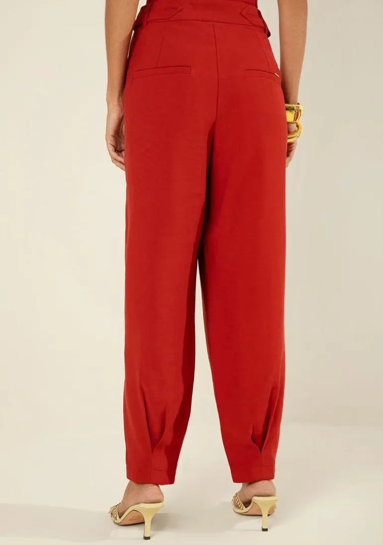 Calça Morena Rosa Cenoura Alta Vermelho