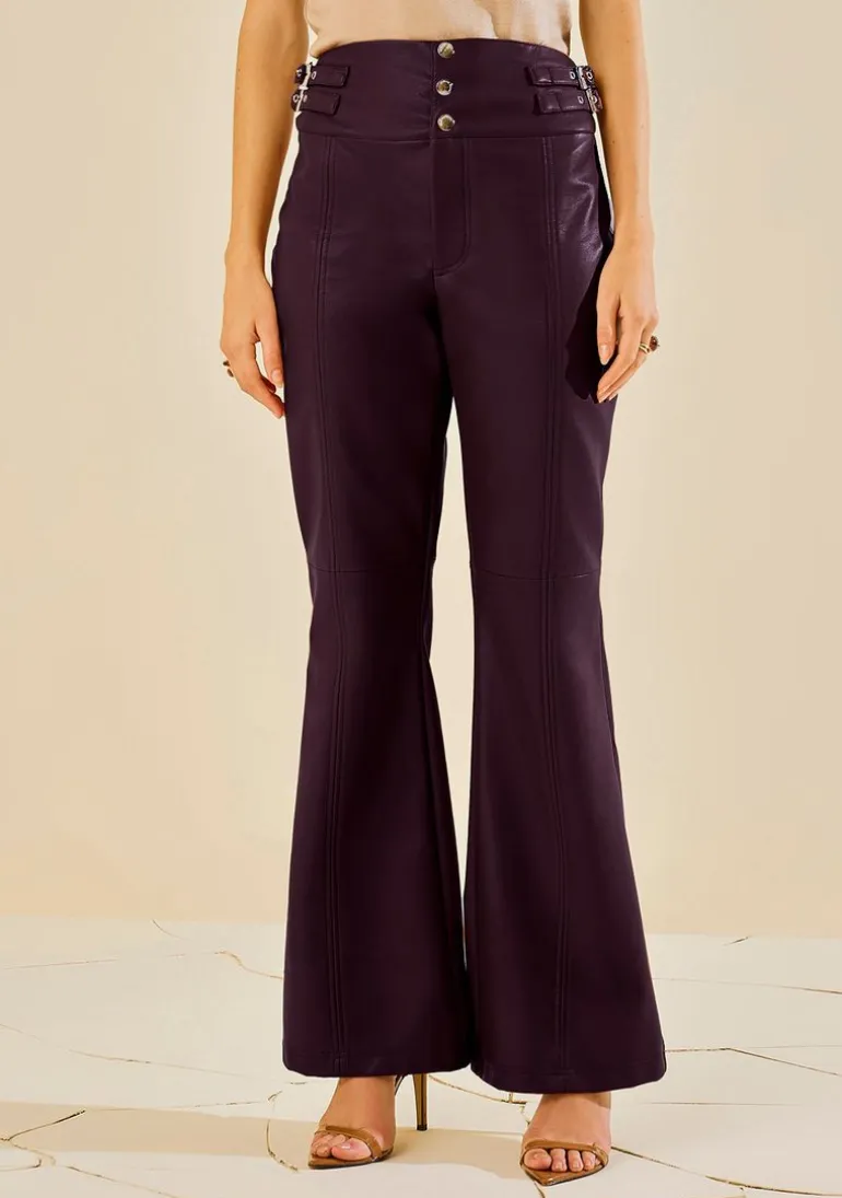 Calça Morena Rosa Flare Alta Bordo